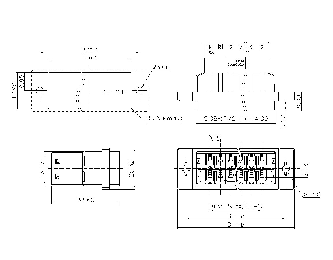 动态接插件连接器DL508H2XXF-BK-XX12-意昂3